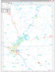 Eau Claire Metro Area Wall Map Premium Style 2024